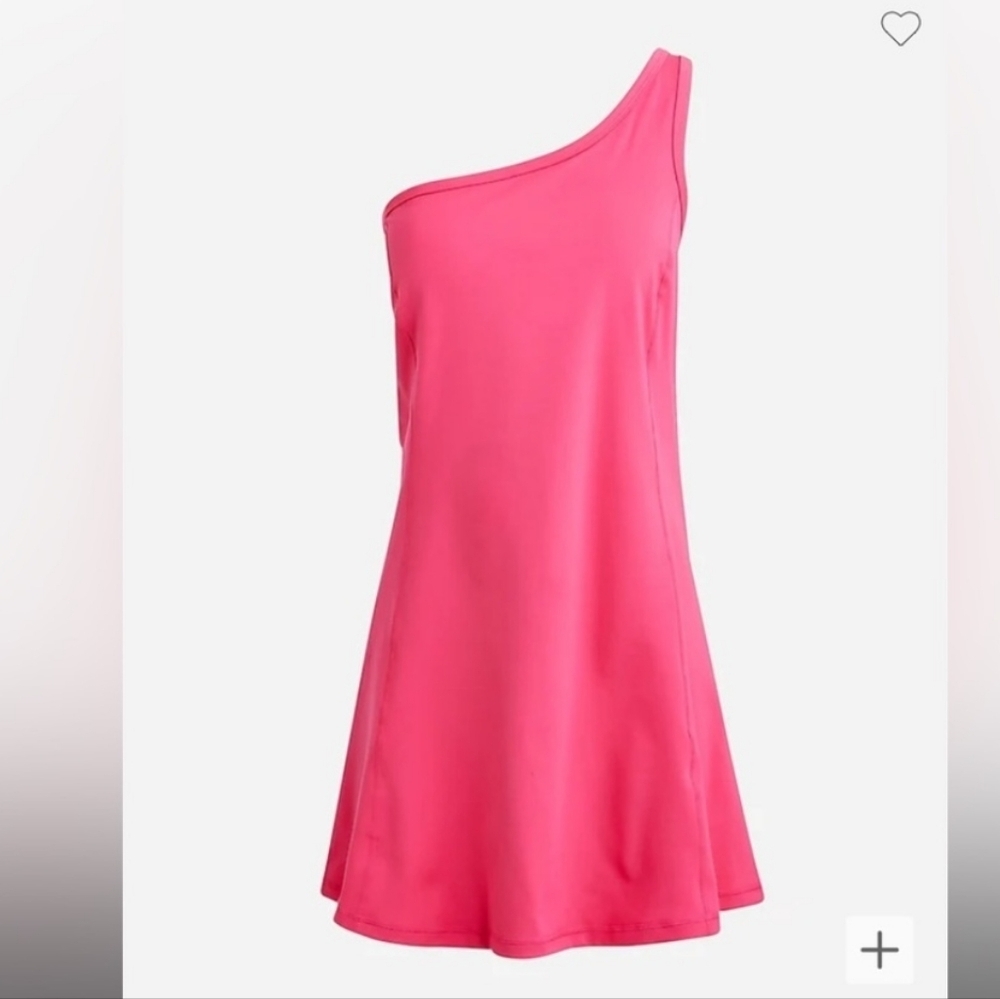 J. Crew One-Shoulder Pink A-Line Dress with built in shorts